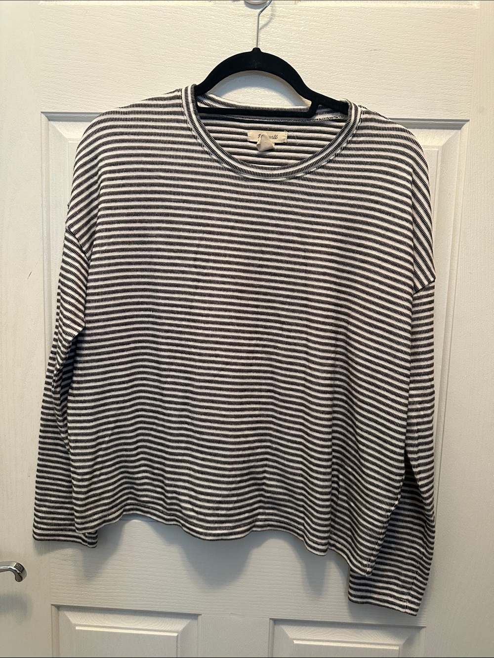 Madewell Black & White Striped Long-Sleeve Tee Size M